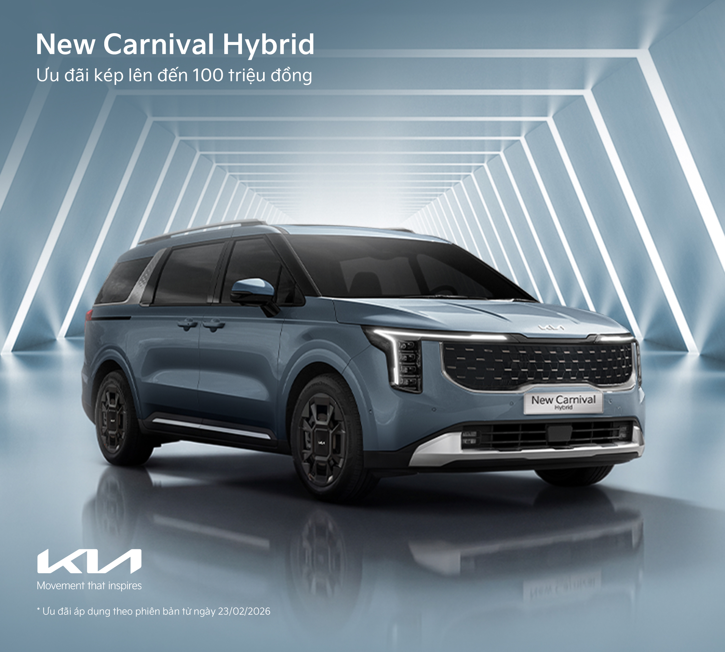 New Carnival Hybrid ưu đãi lên đến 100 triệu đồng cho khách hàng sở hữu xe du xuân, đón lộc đầu năm